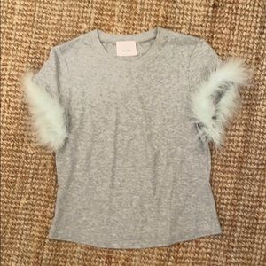Cinq a Sept Zoie Feather Tshirt